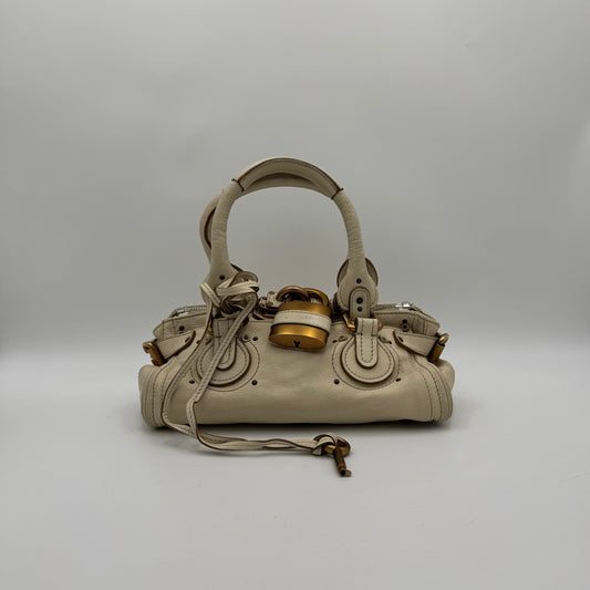 Chloe White Leather Mini Paddington