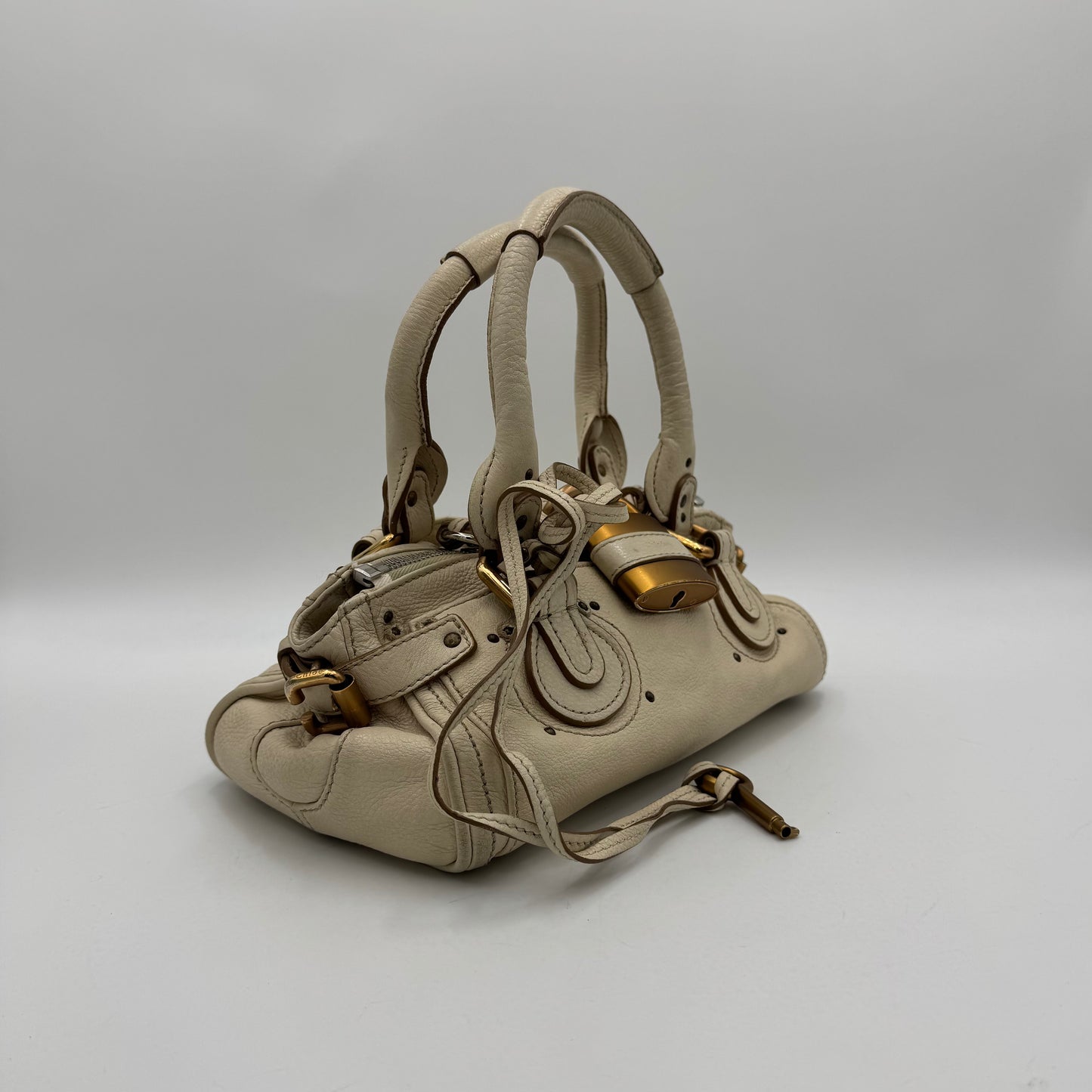 Chloe White Leather Mini Paddington