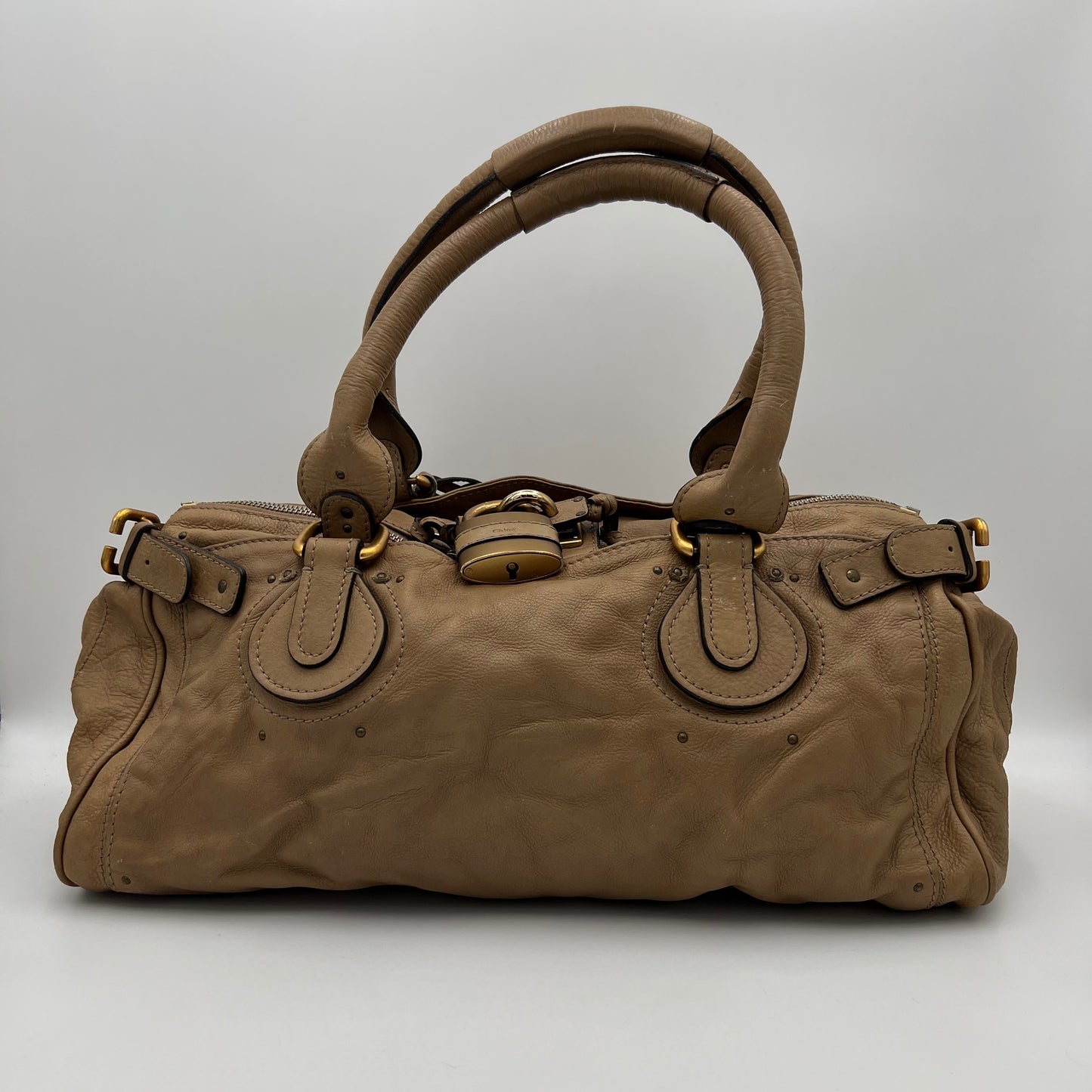 Chloe Beige Leather Paddington Large Handbag 19"