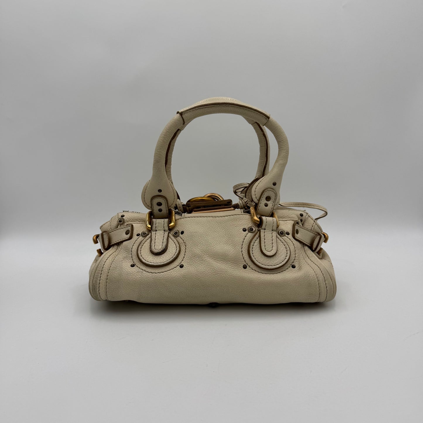 Chloe White Leather Mini Paddington