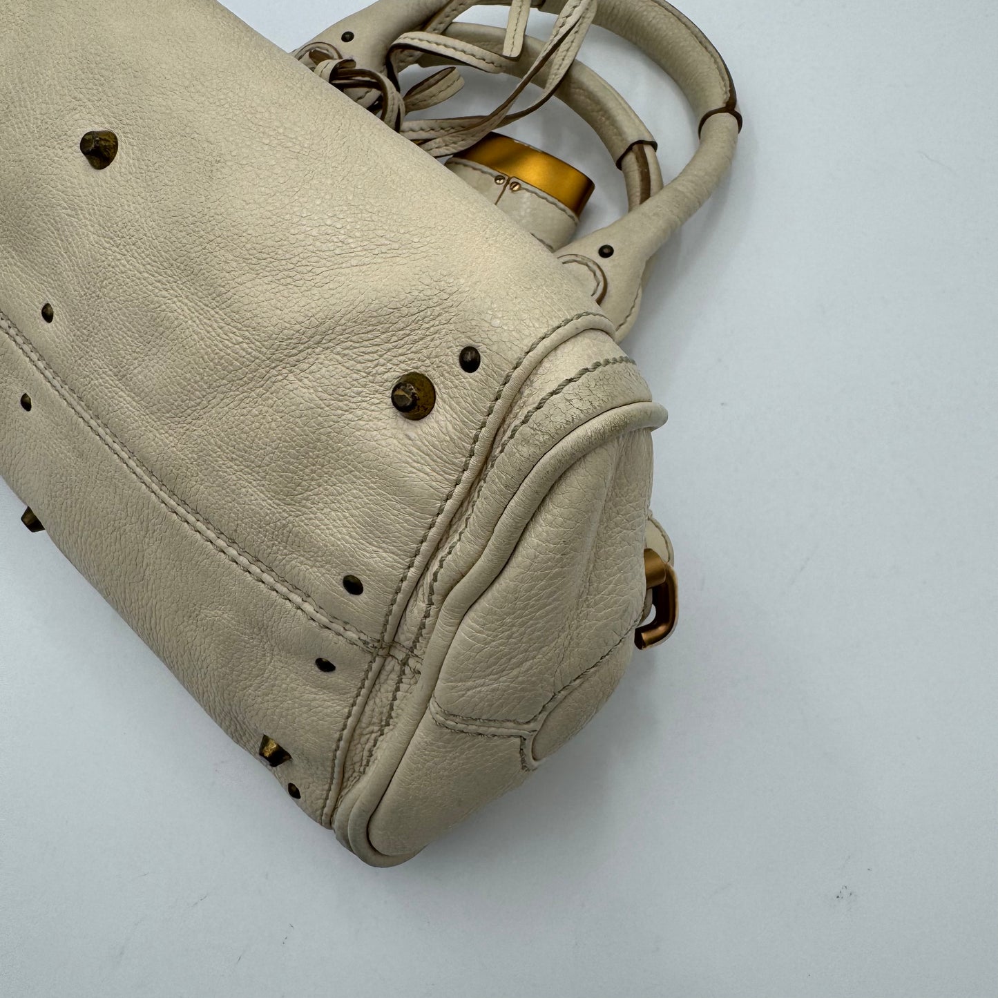 Chloe White Leather Mini Paddington