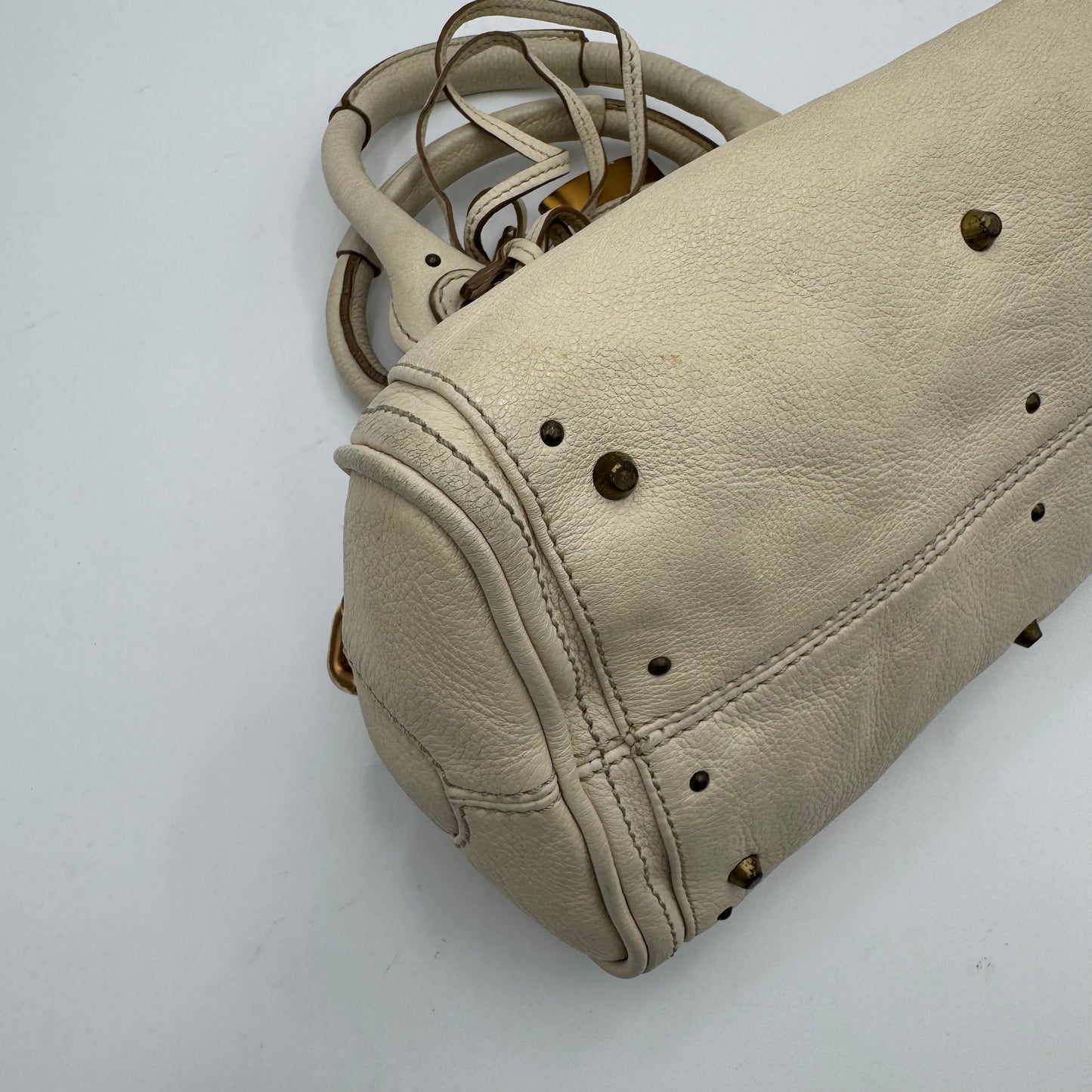 Chloe White Leather Mini Paddington