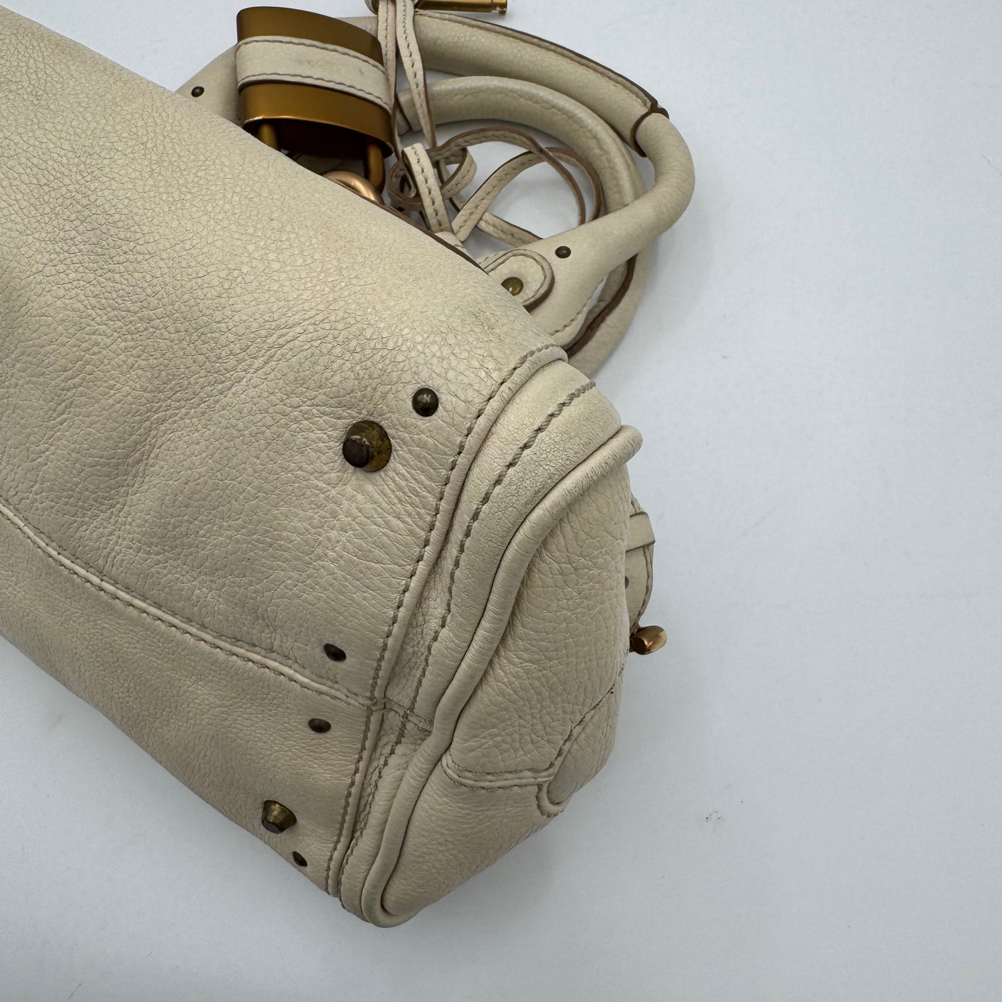 Chloe White Leather Mini Paddington