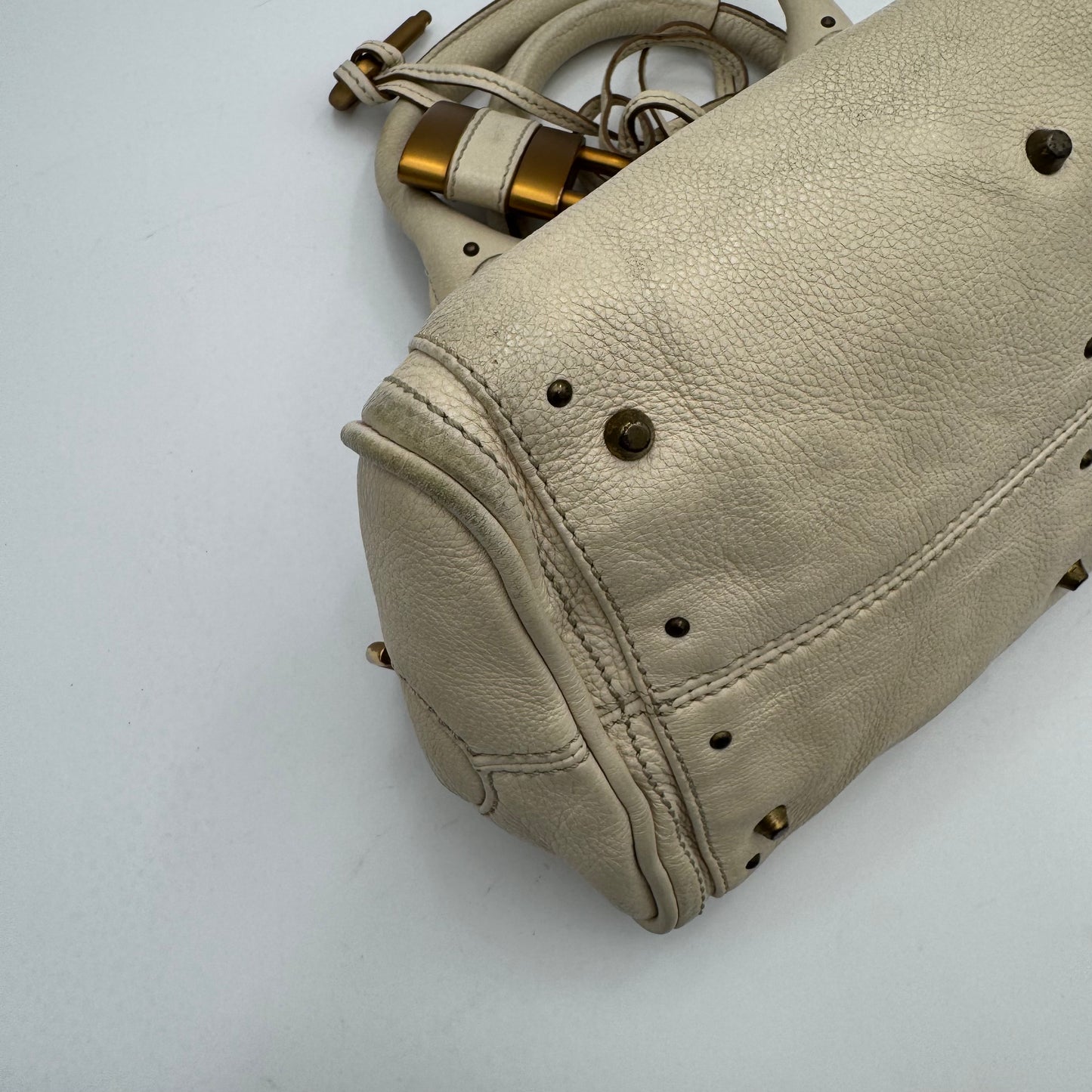 Chloe White Leather Mini Paddington