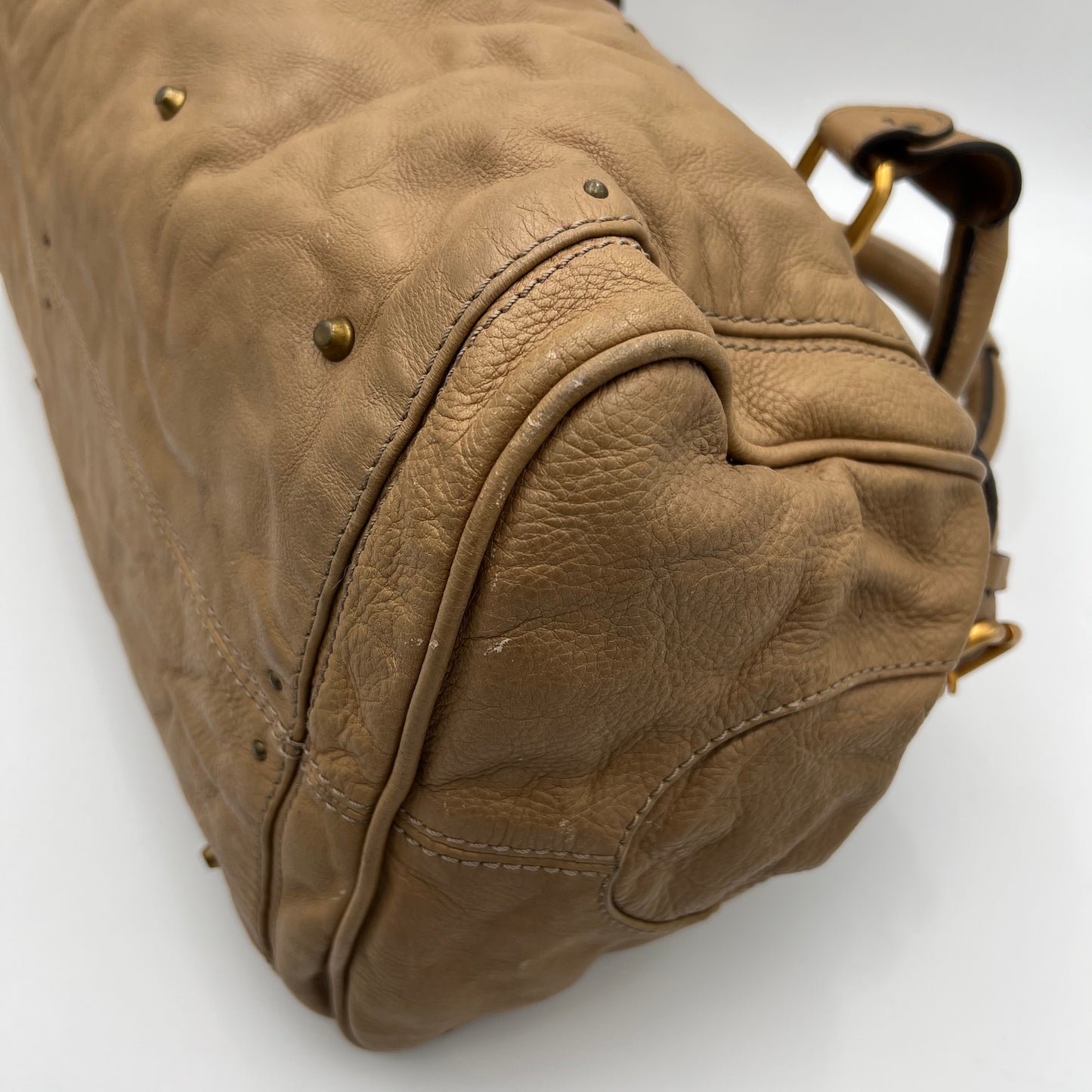 Chloe Beige Leather Paddington Large Handbag 19"