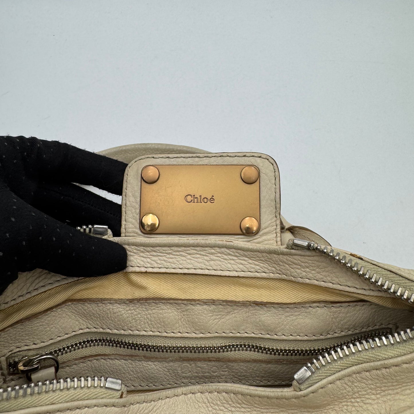 Chloe White Leather Mini Paddington