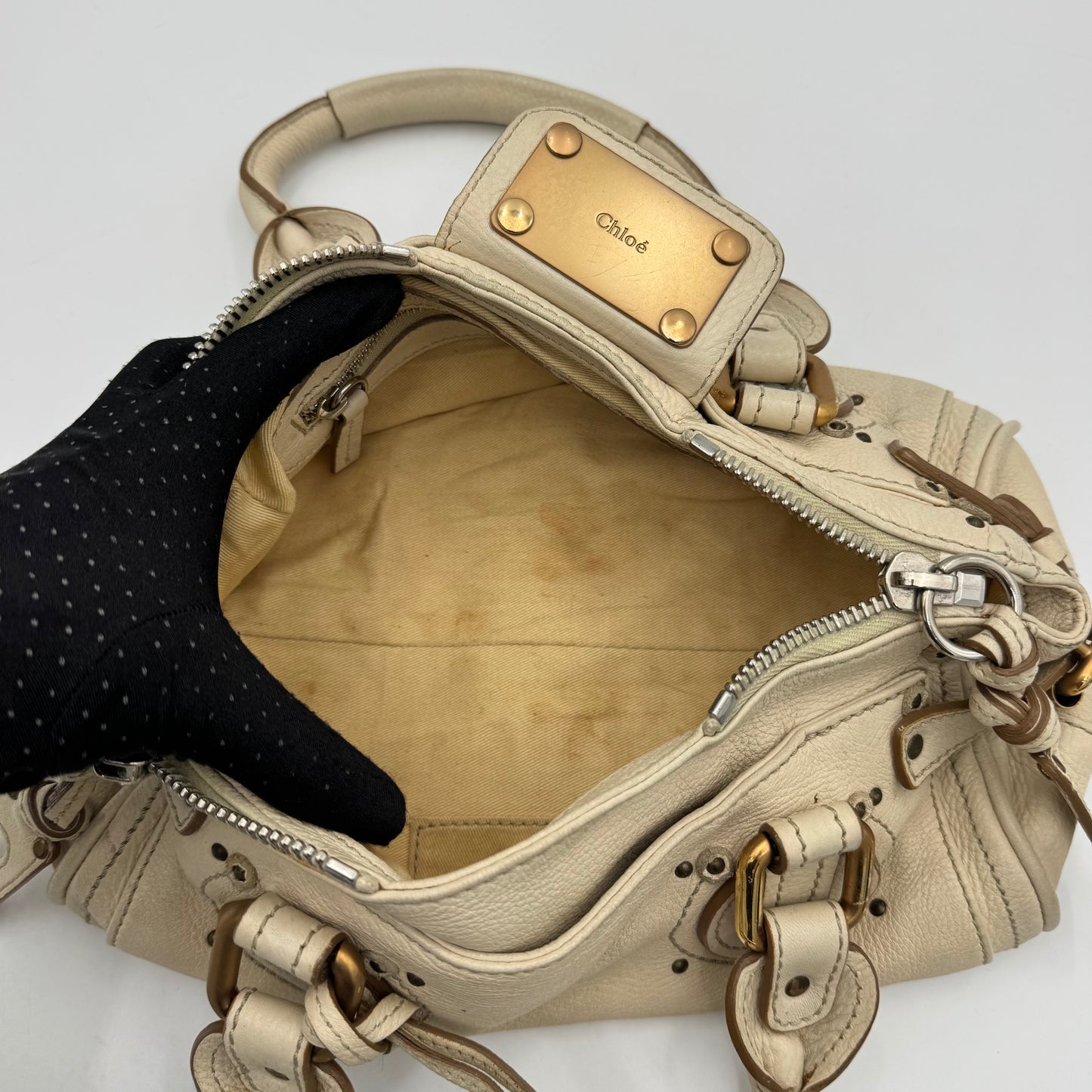 Chloe White Leather Mini Paddington