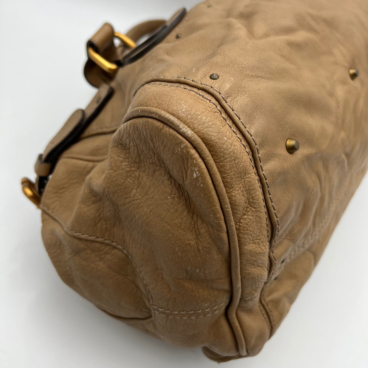 Chloe Beige Leather Paddington Large Handbag 19"
