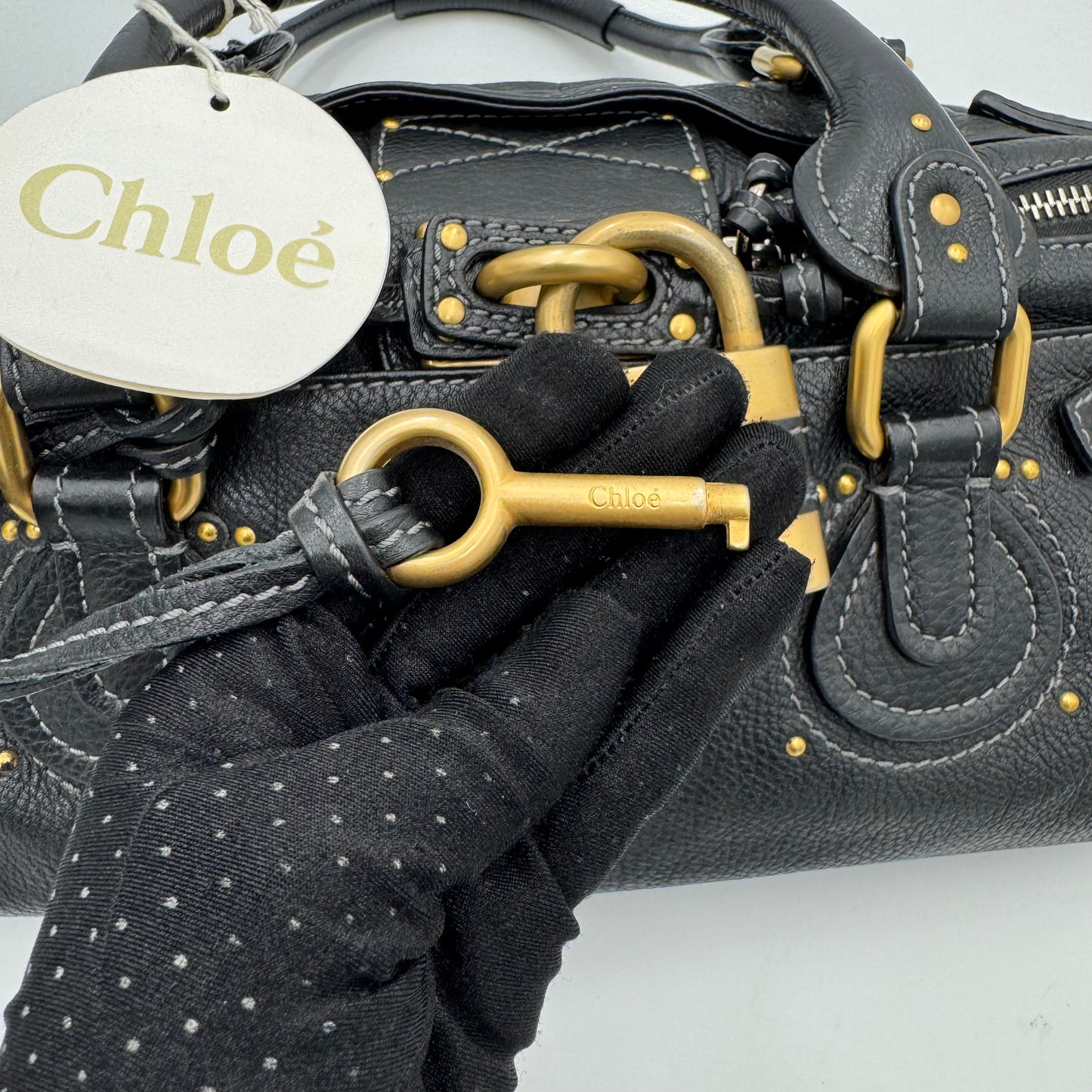 Chloe Black Leather Paddington GHW