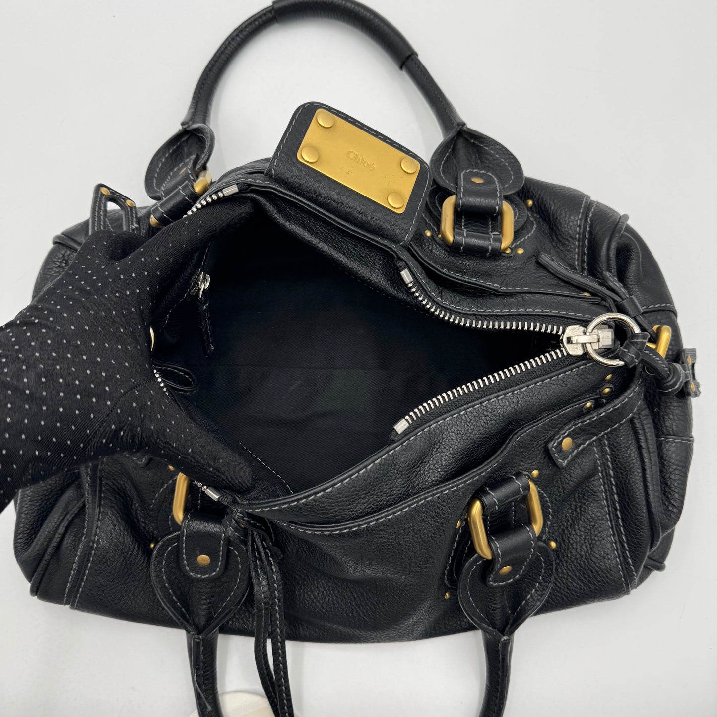 Chloe Black Leather Paddington GHW