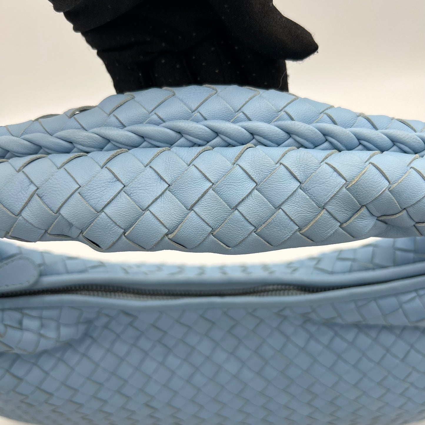 Bottega Veneta Light Blue Intrecciato Large Hobo Bag