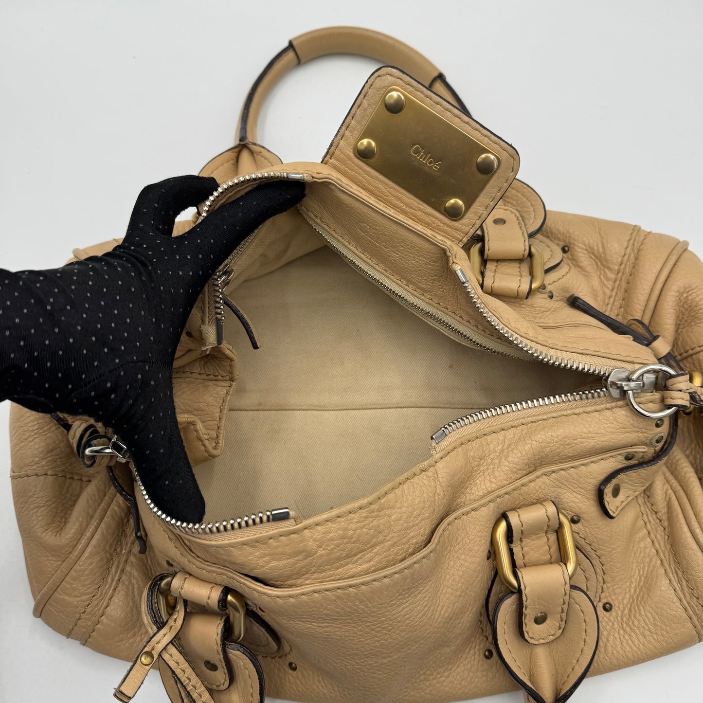 Chloe Beige Leather Paddington