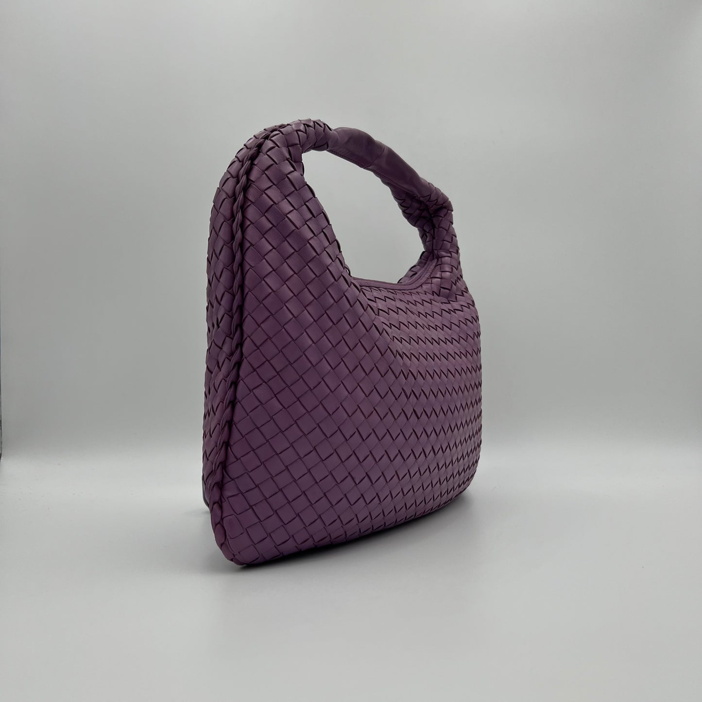 Bottega Veneta Purple Intrecciato Hobo Bag