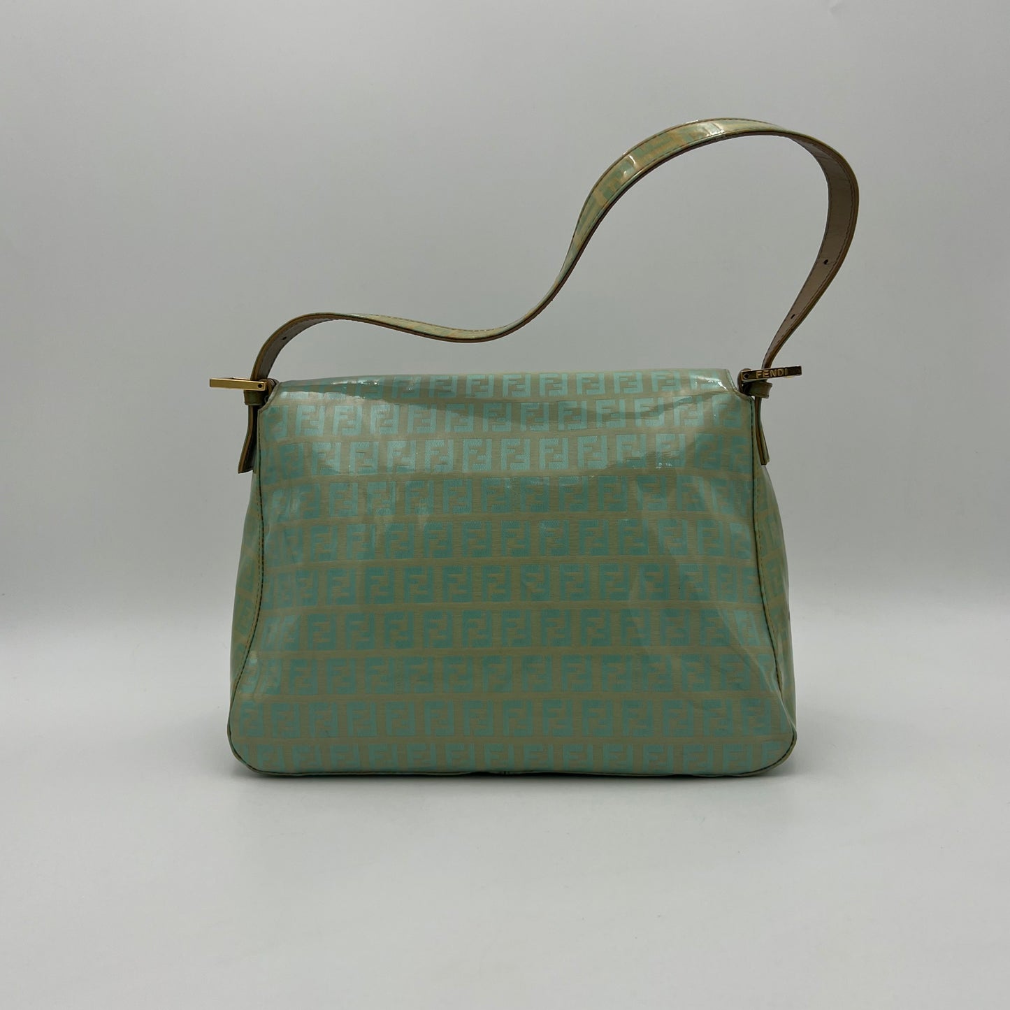 Fendi Light Green Zucchino Coated Canvas Mamma Baguette GHW