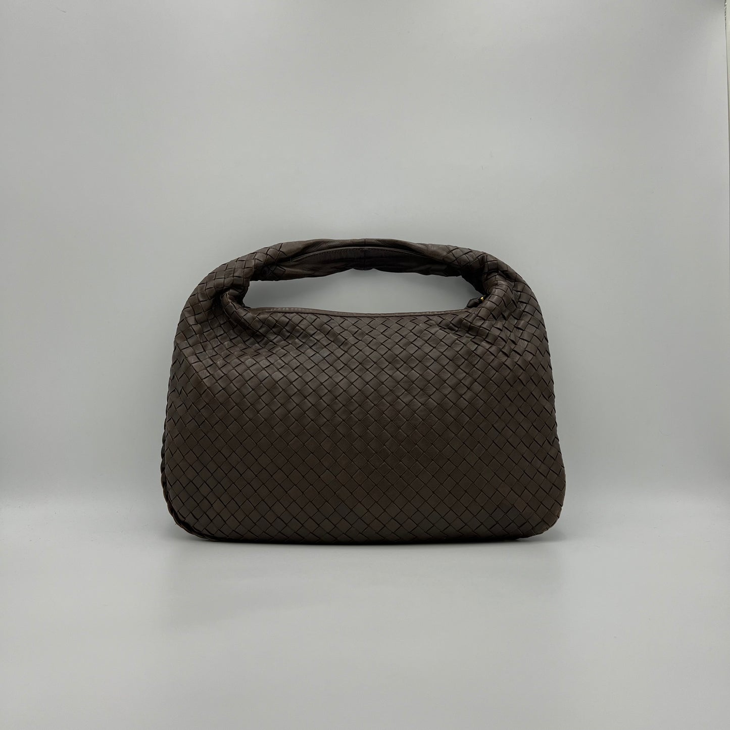 Bottega Veneta Taupe Brown Intrecciato Hobo Bag