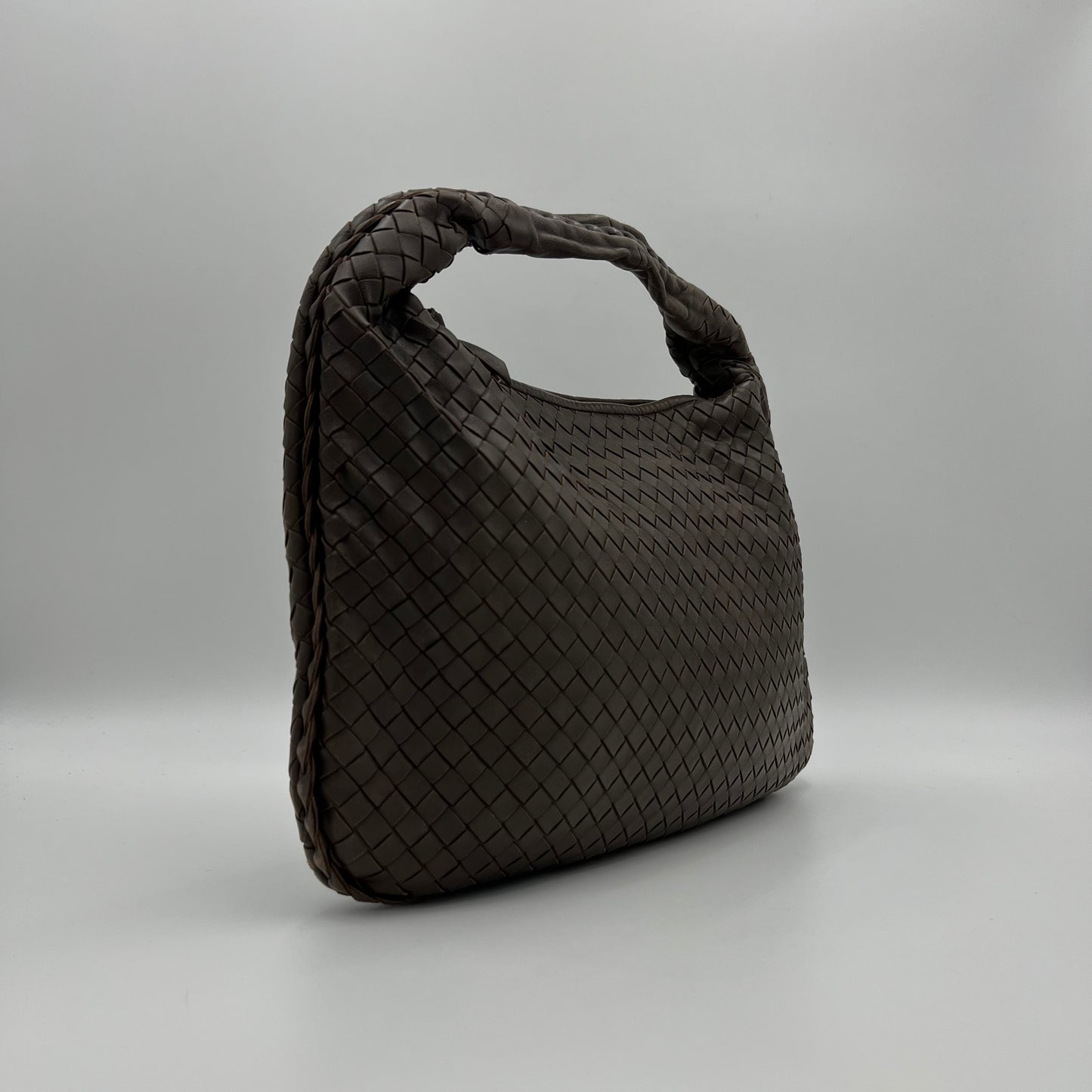 Bottega Veneta Taupe Brown Intrecciato Hobo Bag