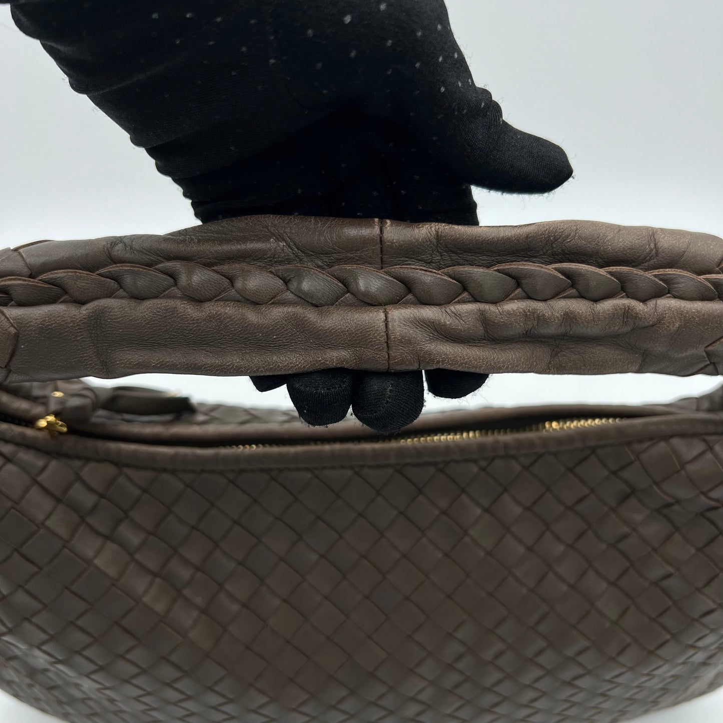 Bottega Veneta Taupe Brown Intrecciato Hobo Bag