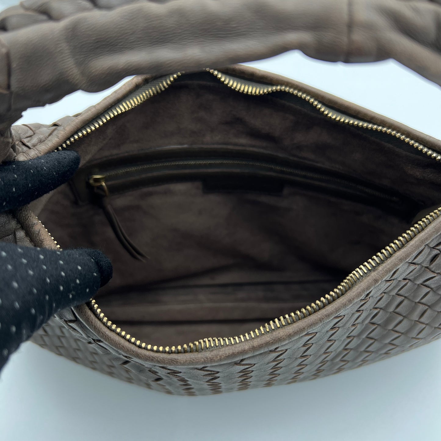 Bottega Veneta Taupe Brown Intrecciato Hobo Bag