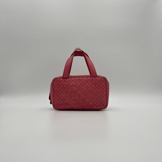Bottega Veneta Pink Intrecciato Nappa Leather Mini Handbag