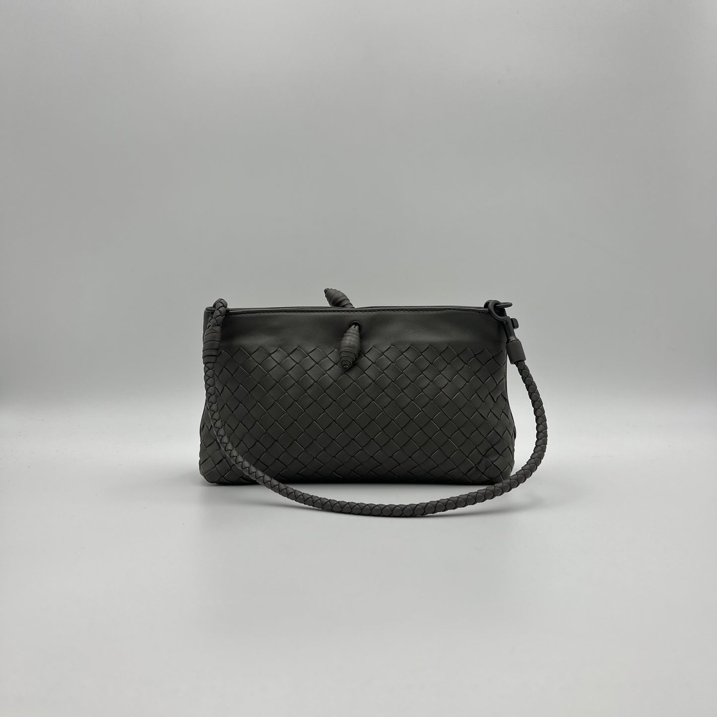 Bottega Veneta Gray Intrecciato Pochette