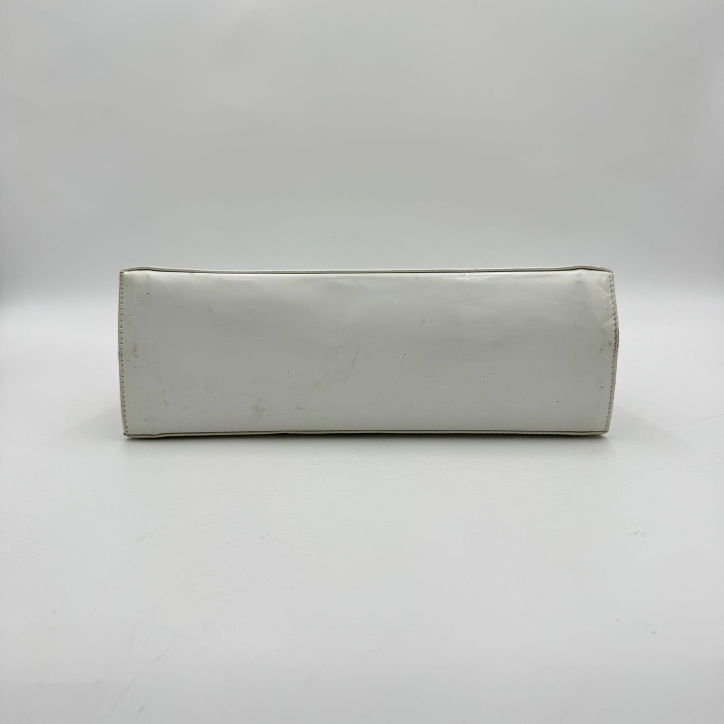 Salvatore Ferragamo White Leather Gancini Top Handle Bag GHW