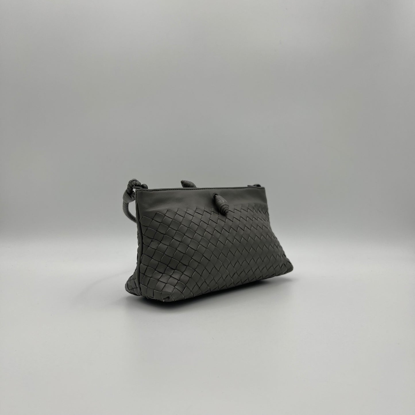 Bottega Veneta Gray Intrecciato Pochette