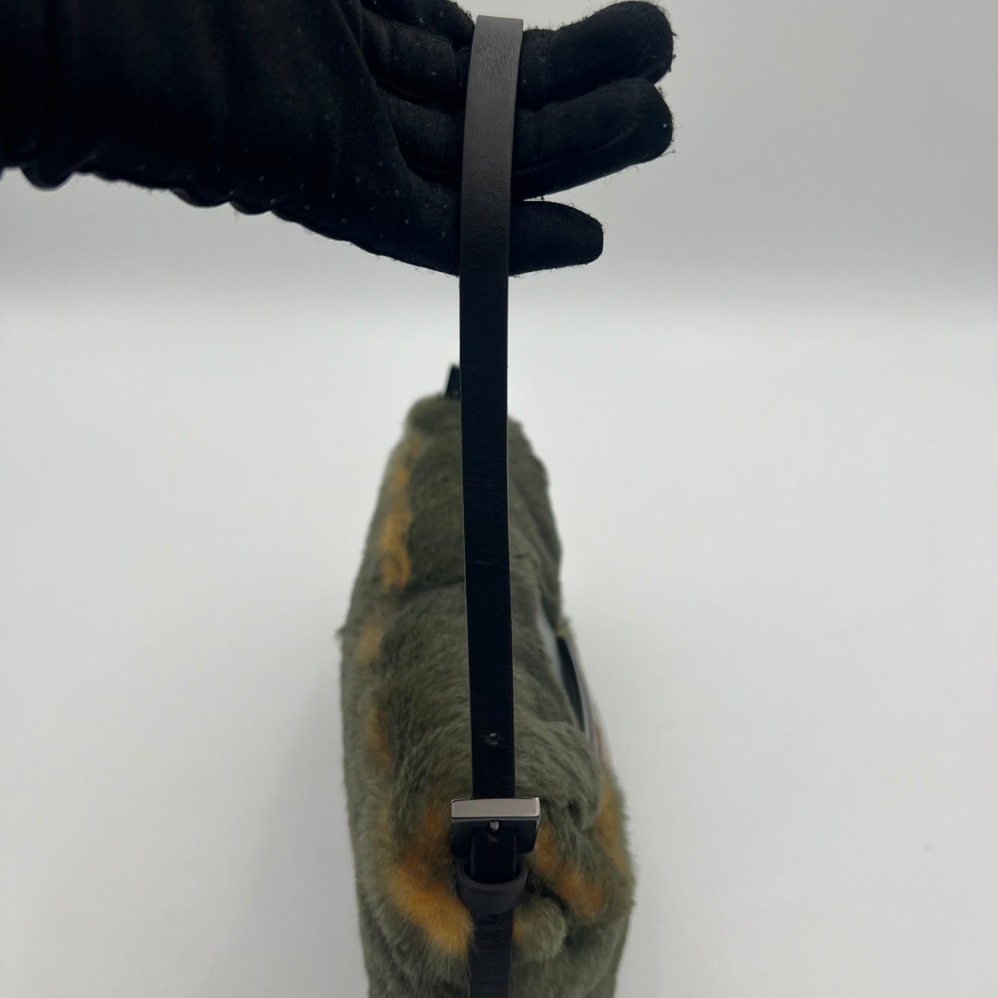Fendi Olive and Yellow Fur Baguette