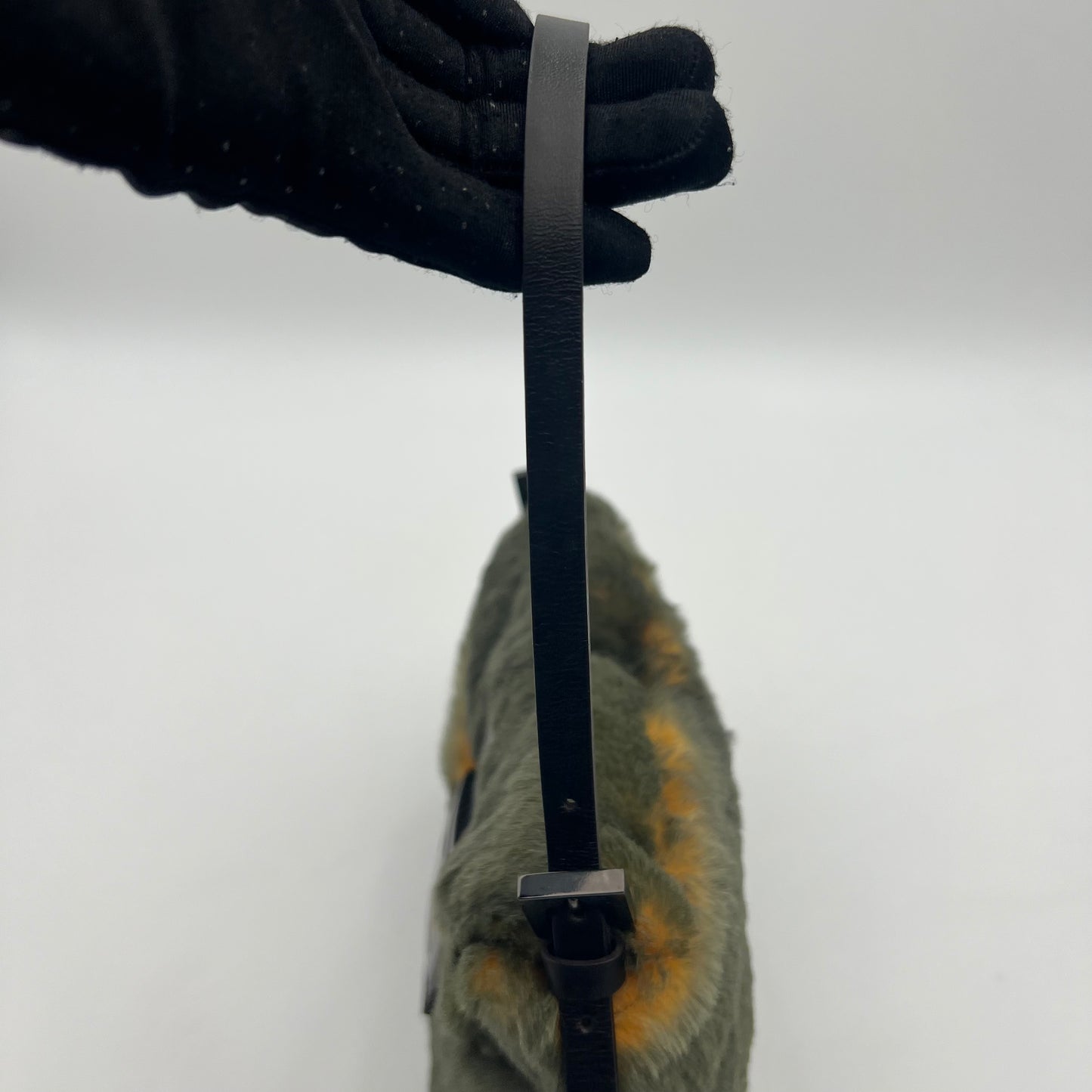 Fendi Olive and Yellow Fur Baguette