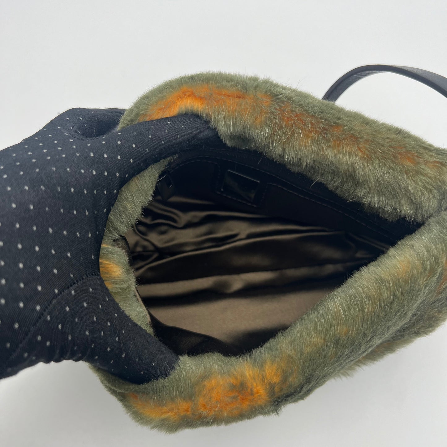 Fendi Olive and Yellow Fur Baguette