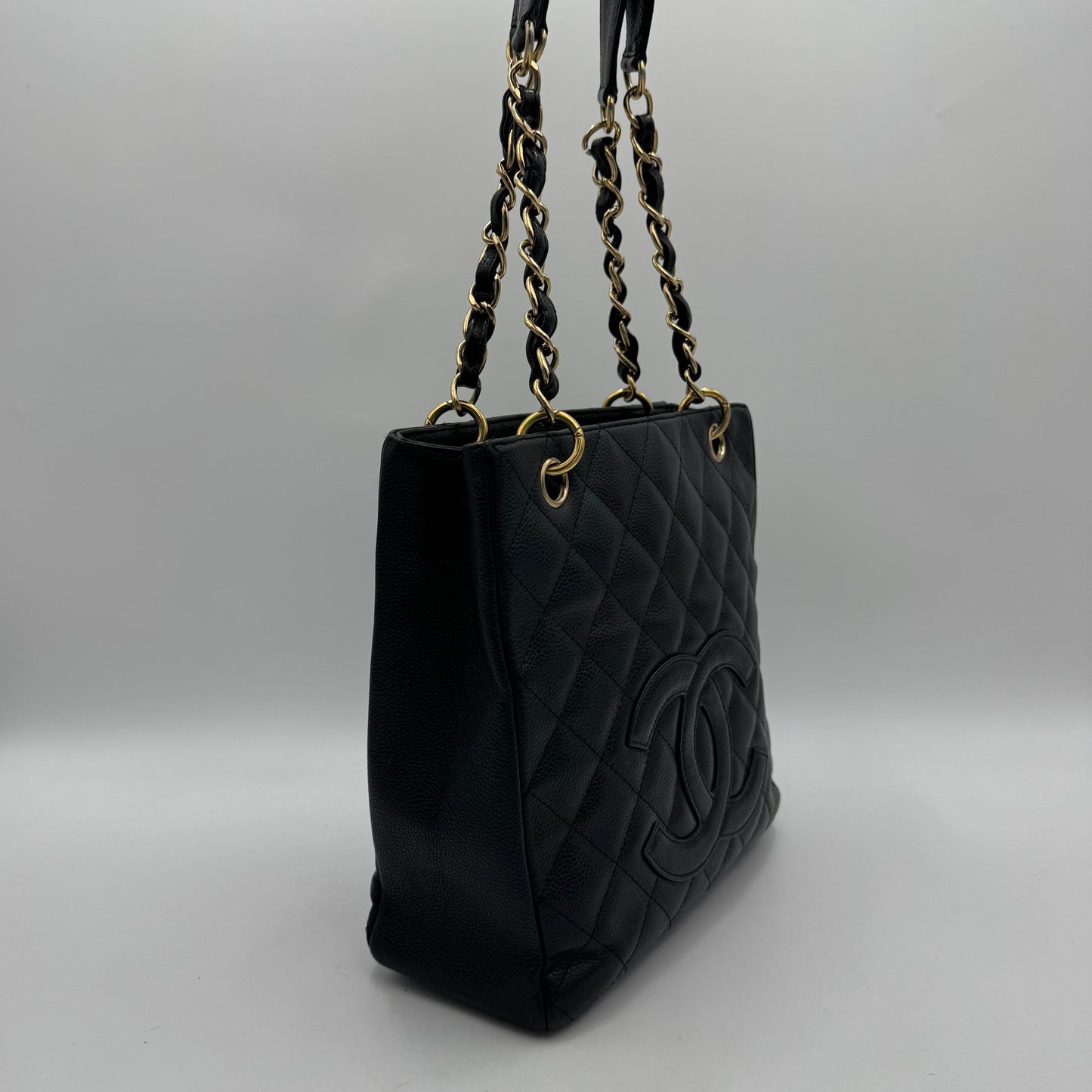 Chanel Black Caviar Petite Shopping Tote Bag PST GHW (Series 9)