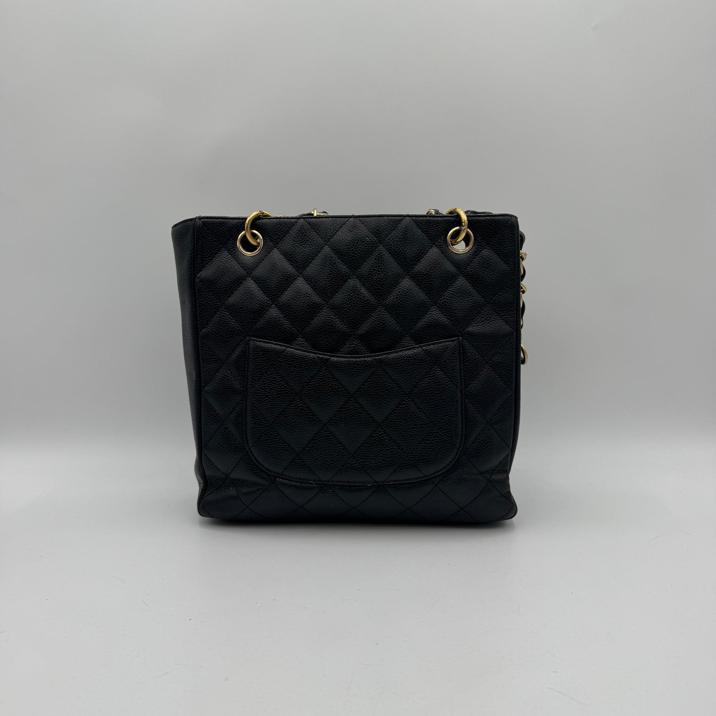 Chanel Black Caviar Petite Shopping Tote Bag PST GHW (Series 9)