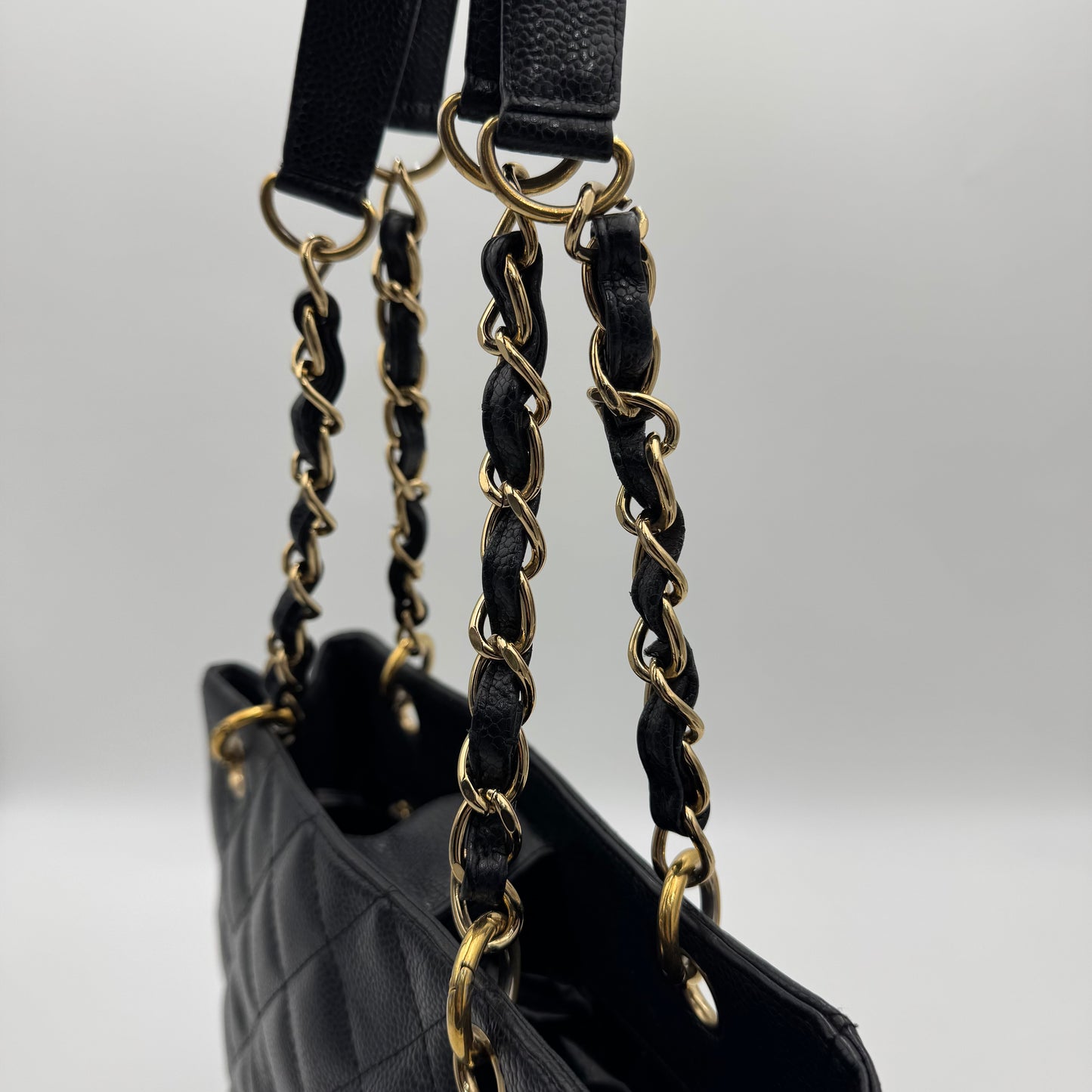 Chanel Black Caviar Petite Shopping Tote Bag PST GHW (Series 9)