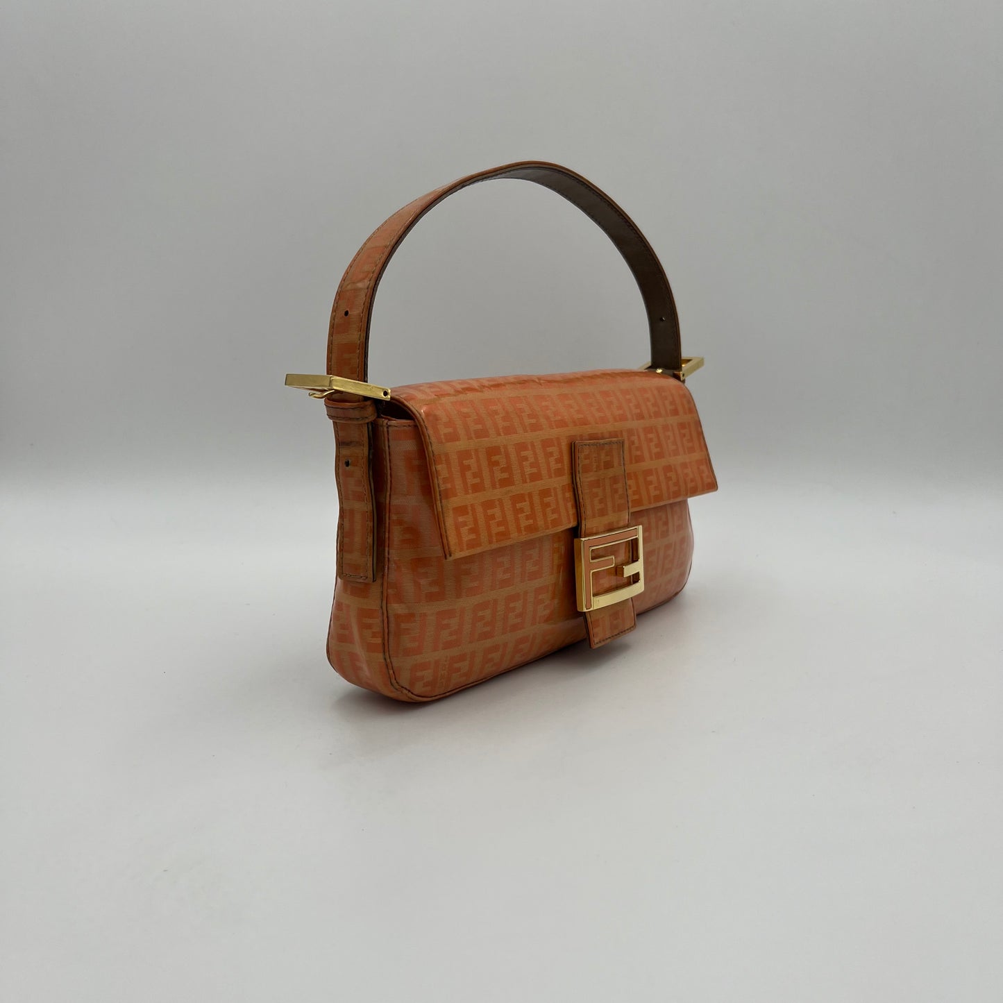 Fendi Orange Zucchino Vinyl Baguette