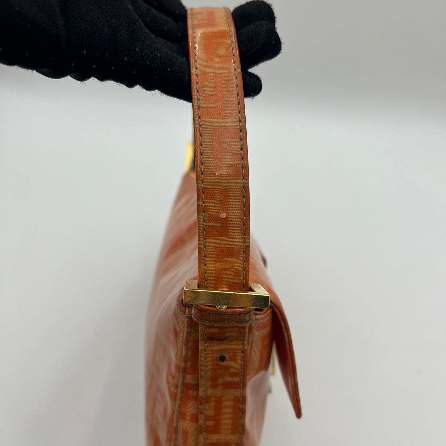 Fendi Orange Zucchino Vinyl Baguette