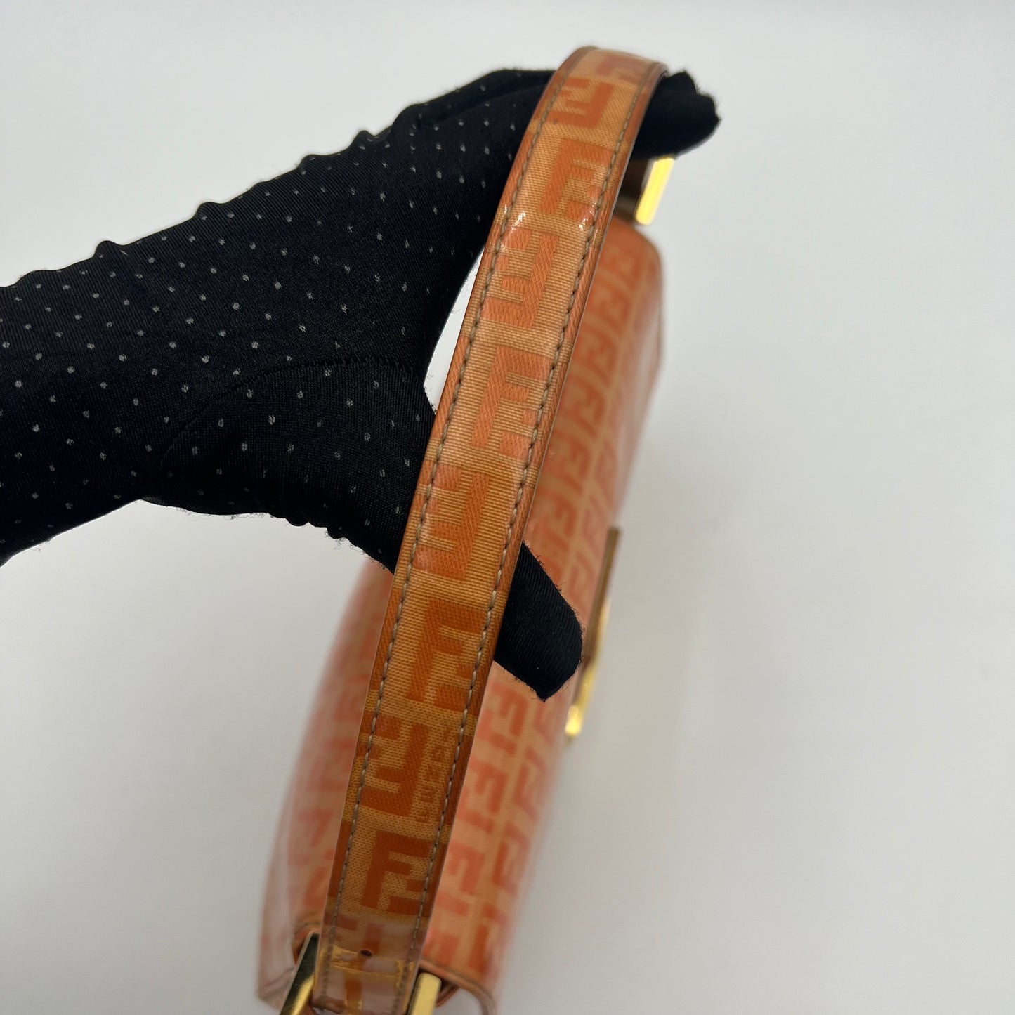 Fendi Orange Zucchino Vinyl Baguette