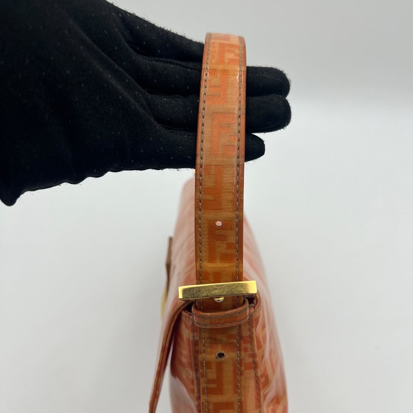 Fendi Orange Zucchino Vinyl Baguette