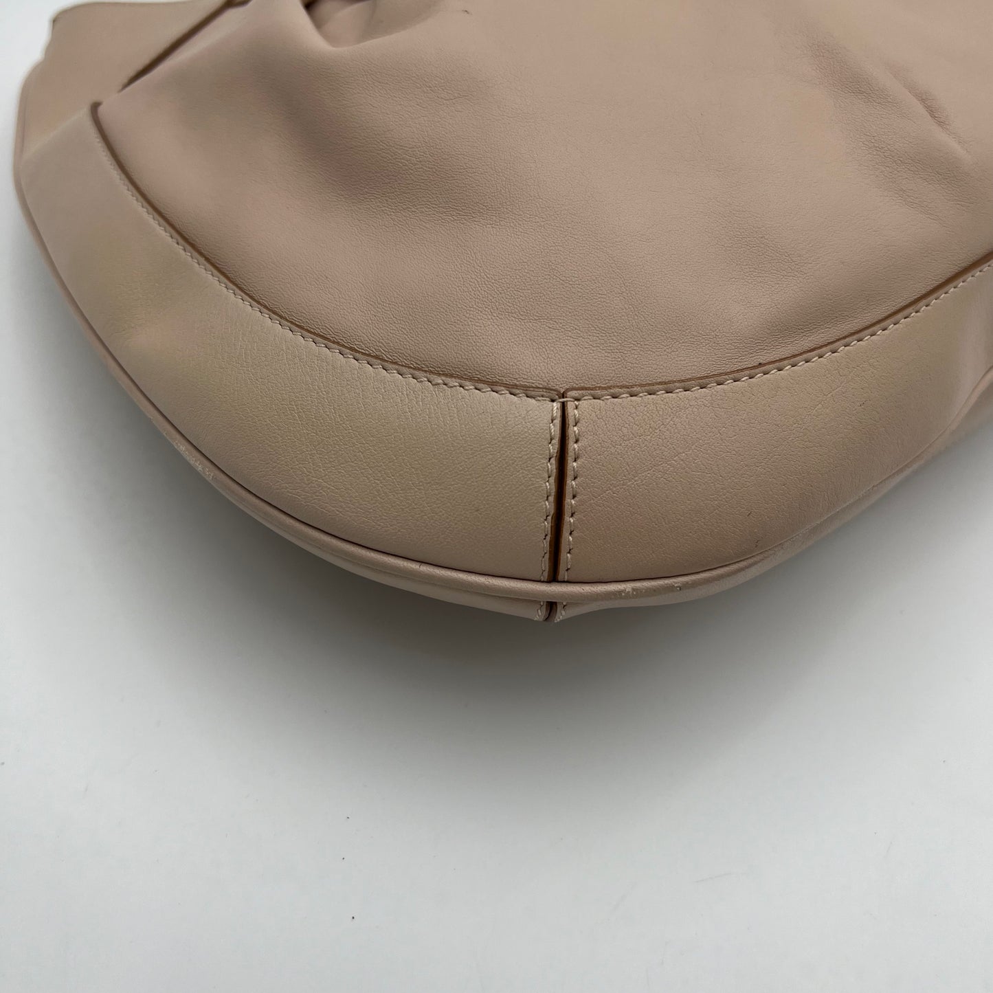 Salvatore Ferragamo Nude Pink Pleated Gancini Hobo Bag