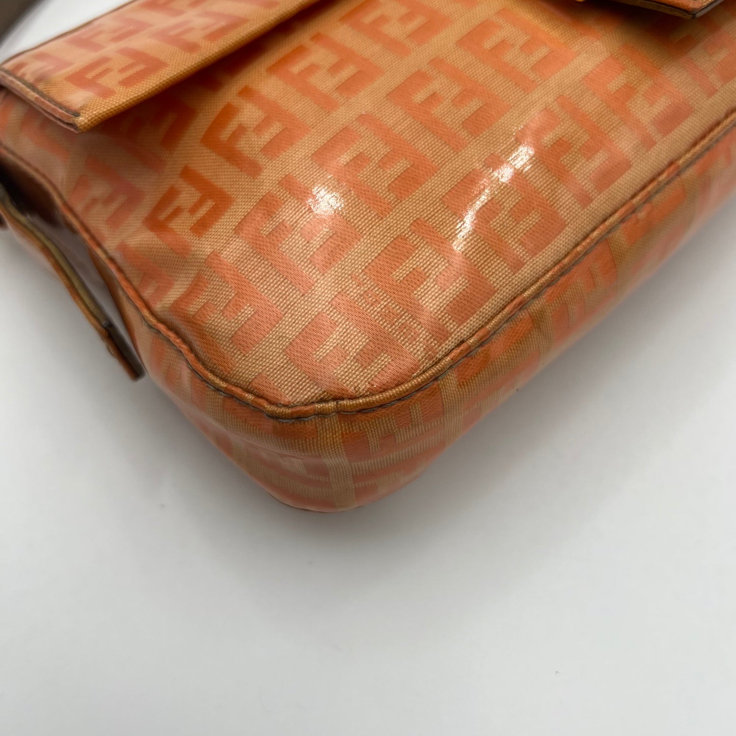 Fendi Orange Zucchino Vinyl Baguette