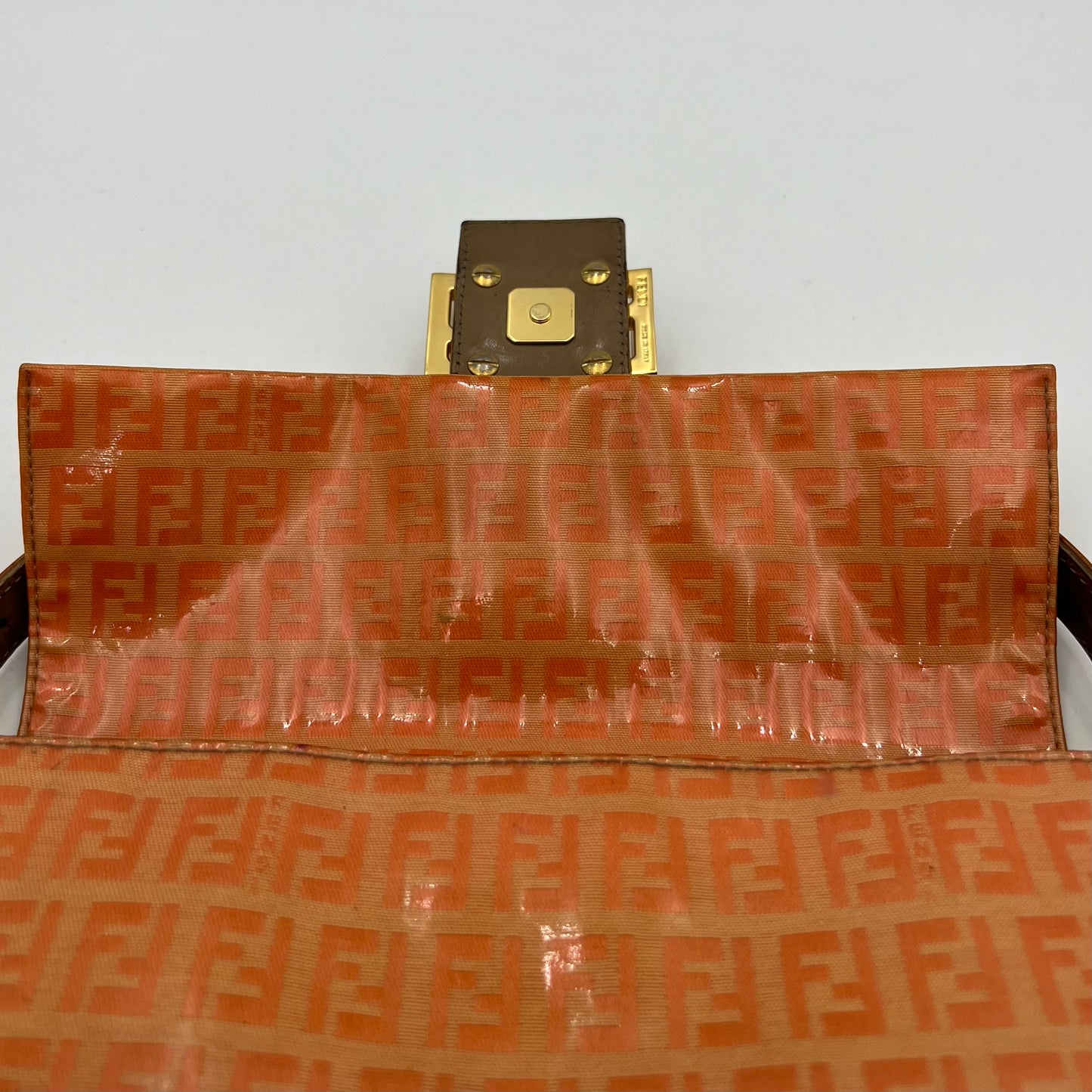 Fendi Orange Zucchino Vinyl Baguette
