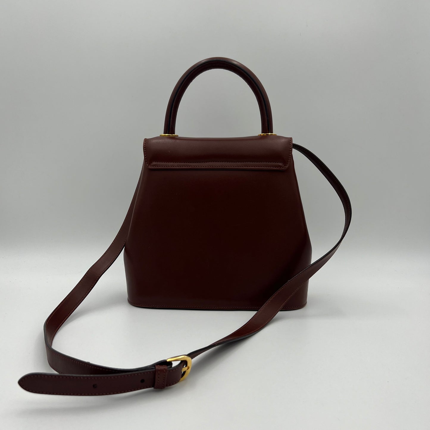 Salvatore Ferragamo Burgungy Leather Top Handle Satchel