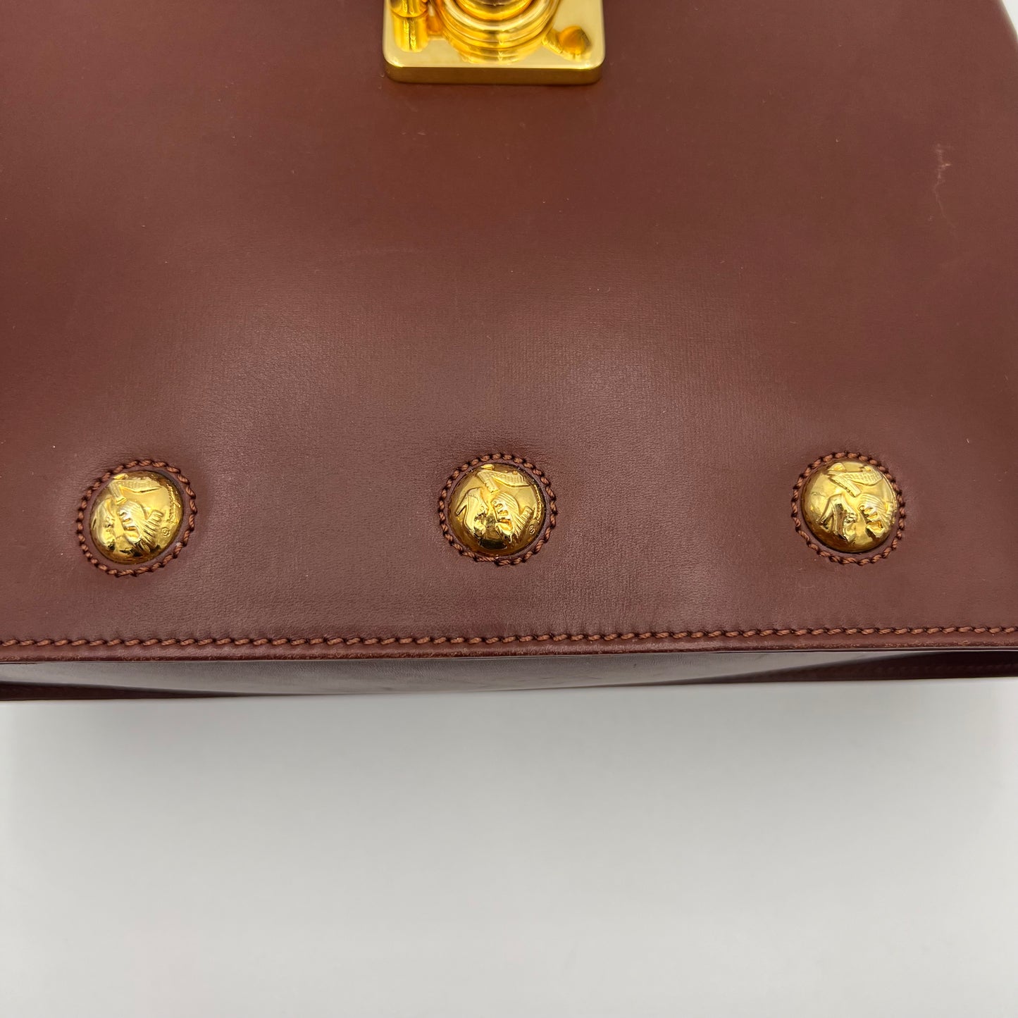 Salvatore Ferragamo Burgungy Leather Top Handle Satchel