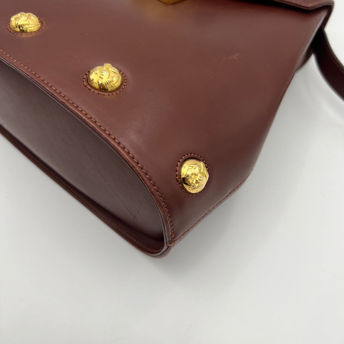 Salvatore Ferragamo Burgungy Leather Top Handle Satchel