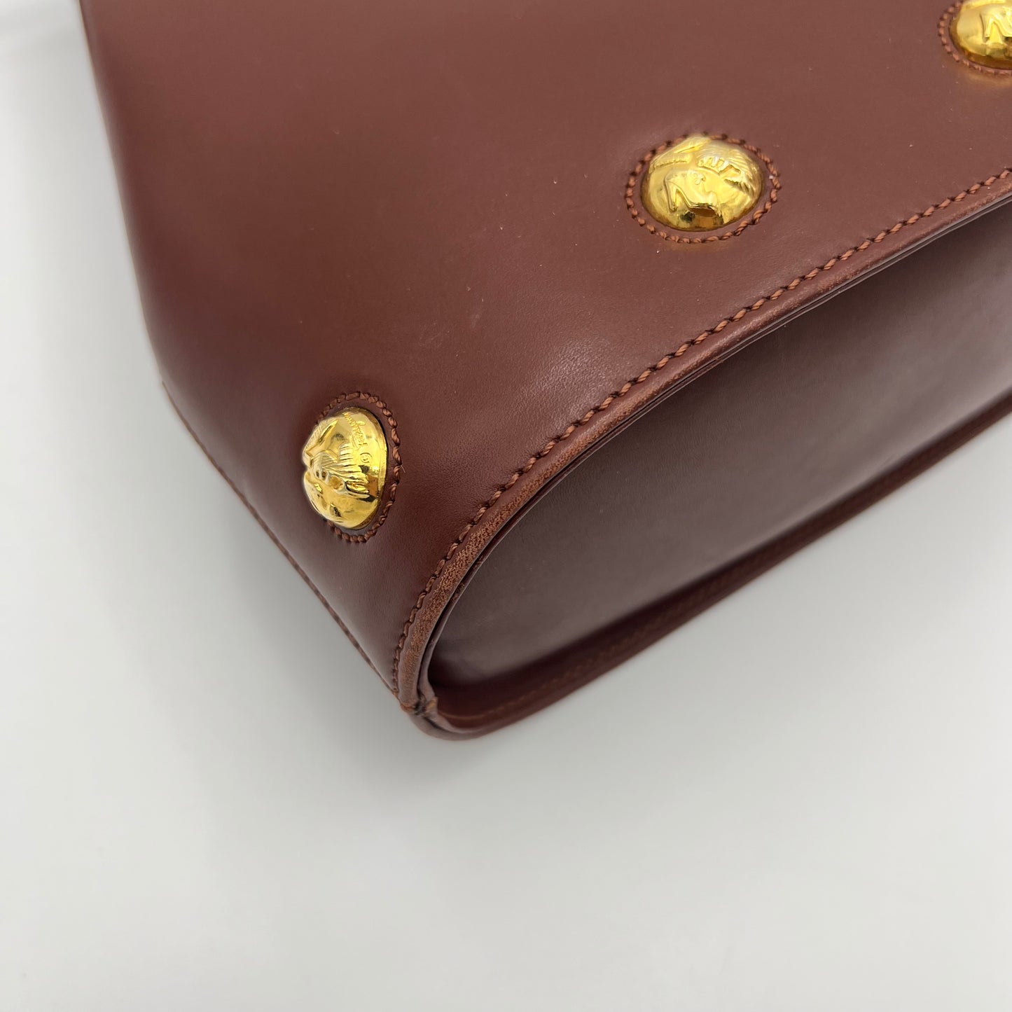 Salvatore Ferragamo Burgungy Leather Top Handle Satchel