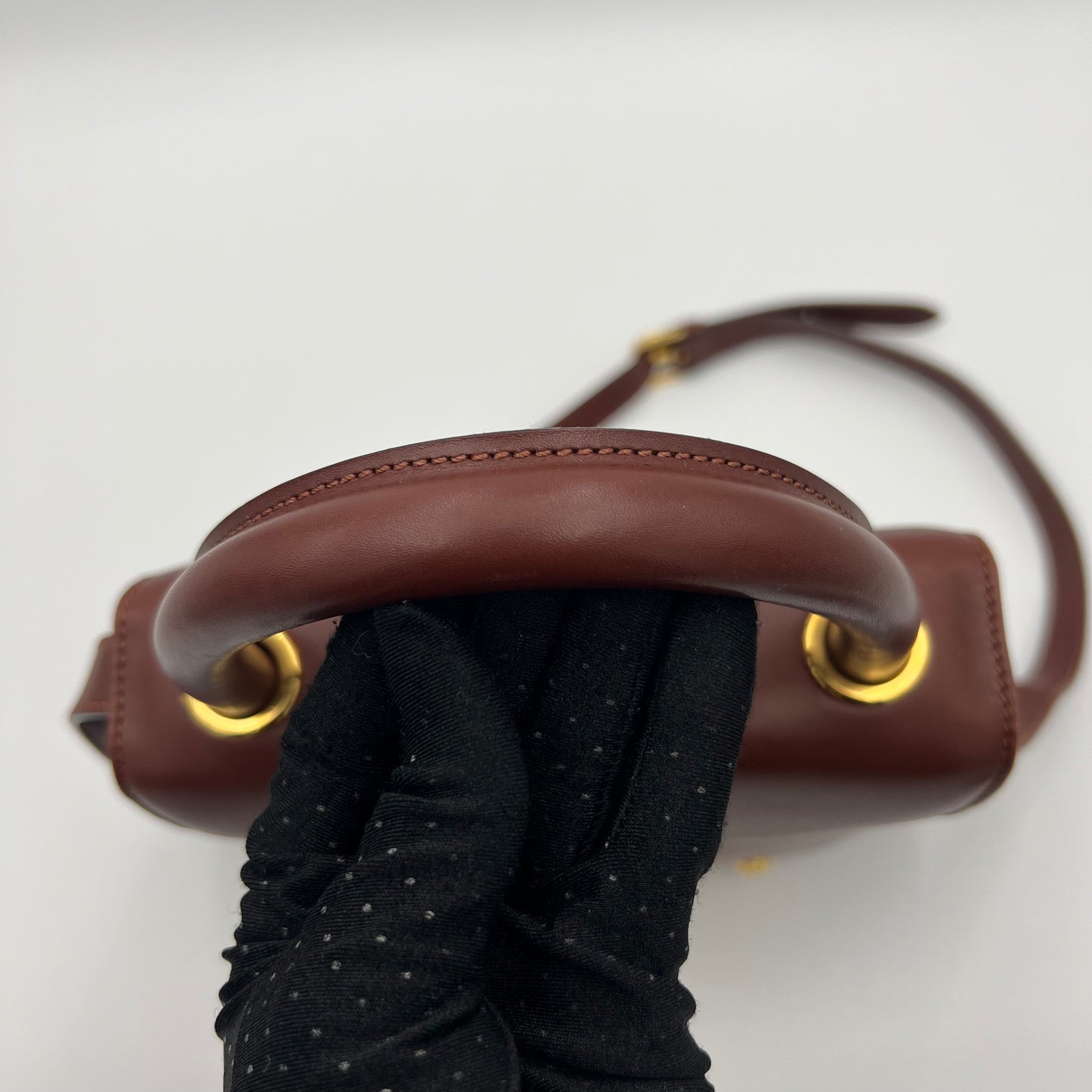 Salvatore Ferragamo Burgungy Leather Top Handle Satchel