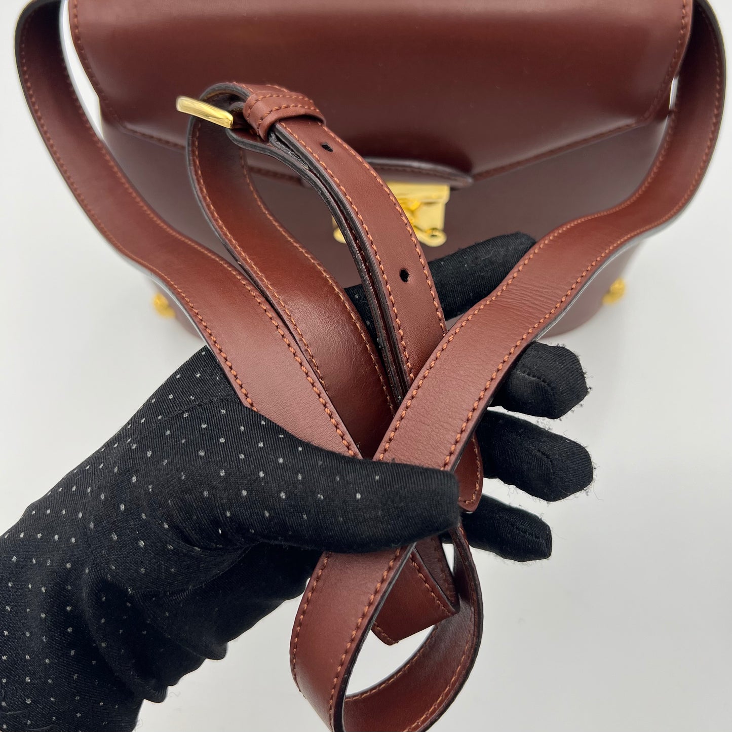 Salvatore Ferragamo Burgungy Leather Top Handle Satchel
