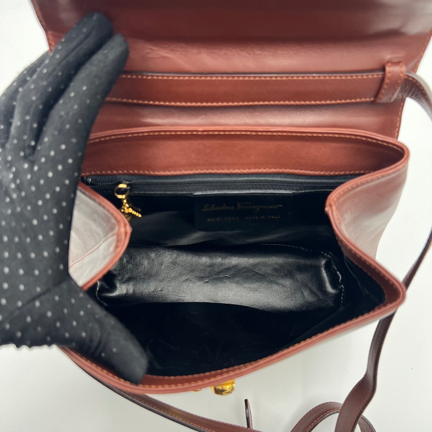 Salvatore Ferragamo Burgungy Leather Top Handle Satchel
