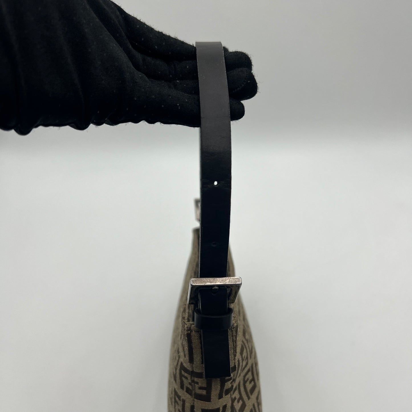 Fendi Brown Zucchino Canvas Pochette