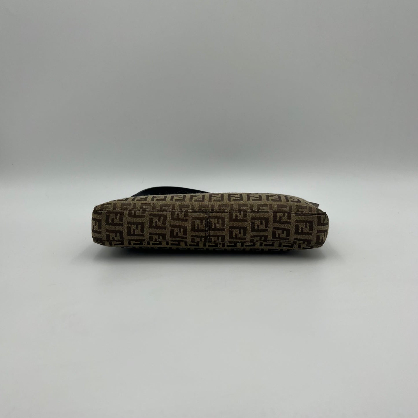 Fendi Brown Zucchino Canvas Pochette