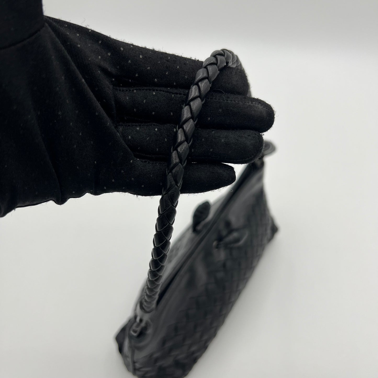 Bottega Veneta Black Intrecciato Pochette