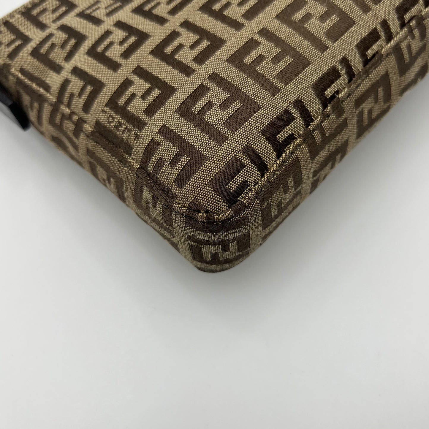 Fendi Brown Zucchino Canvas Pochette